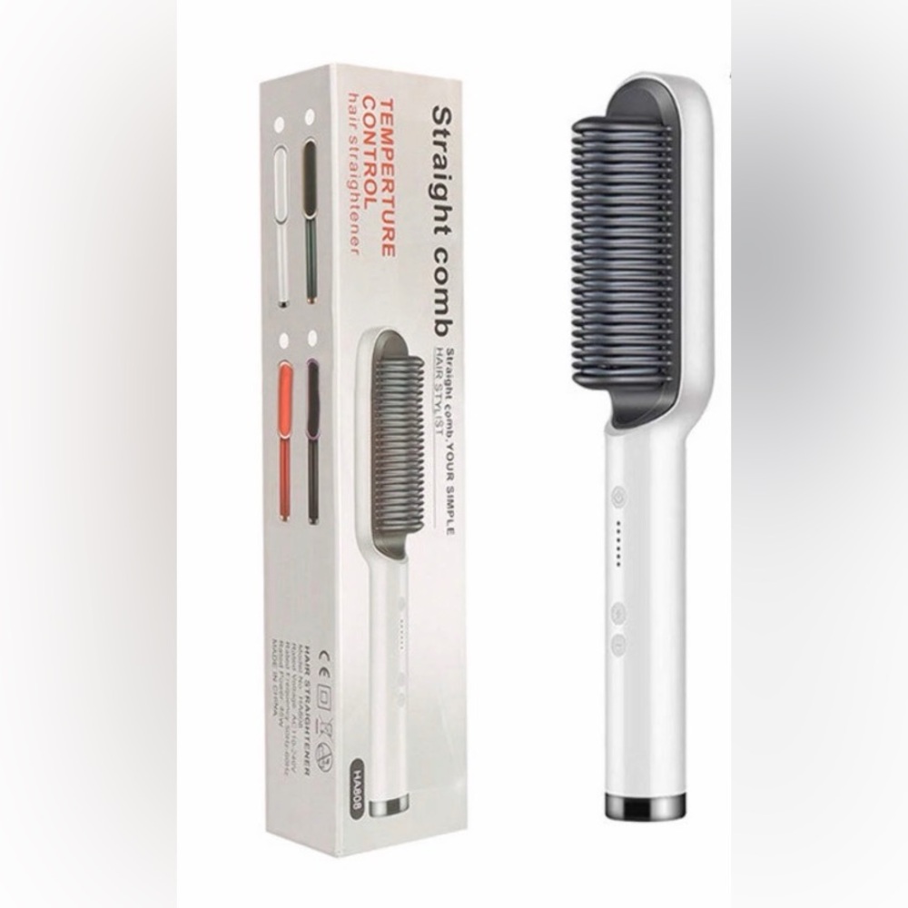 White Straight Hair Straightening Comb - Women Men /Grooming